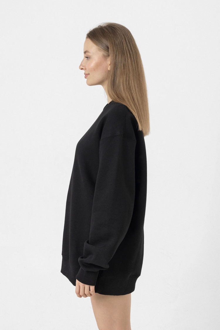 Siyah Kadın Basic Sweatshirt