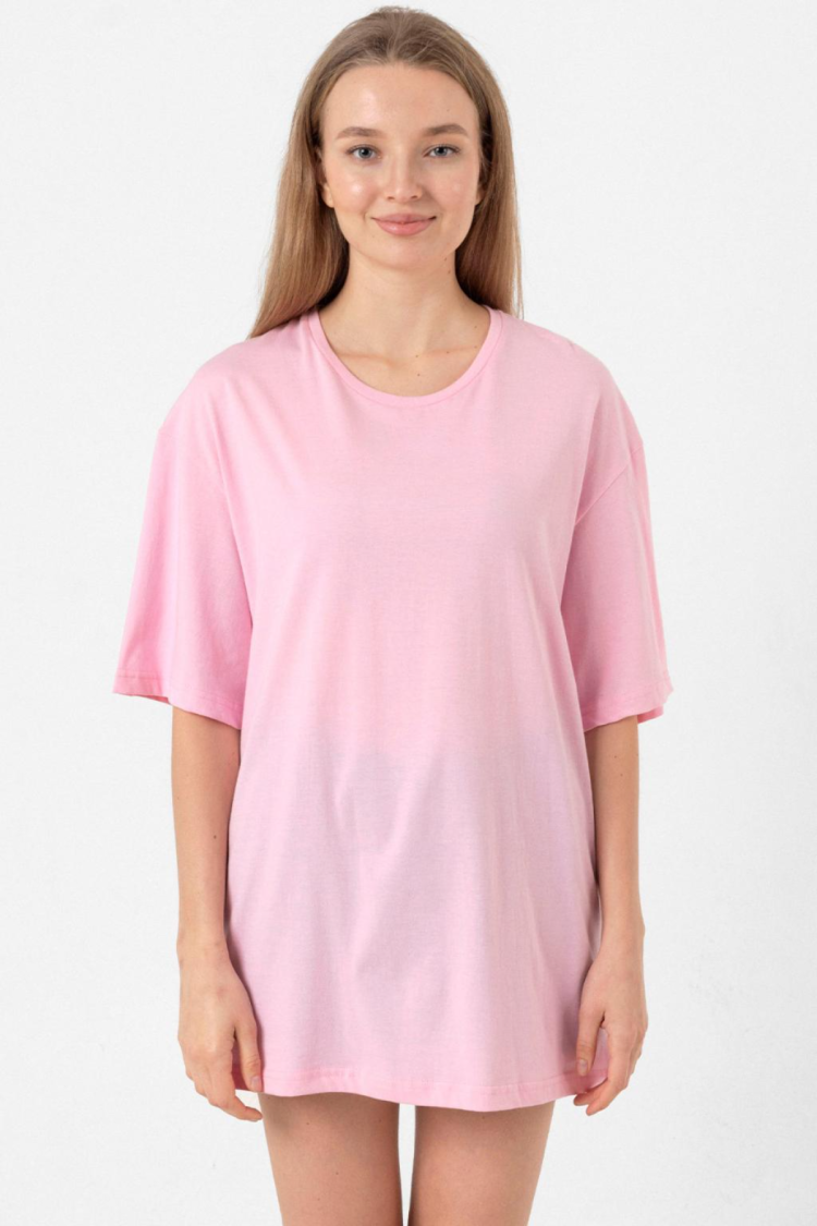 Pembe Basic Kadın Oversize Tshirt