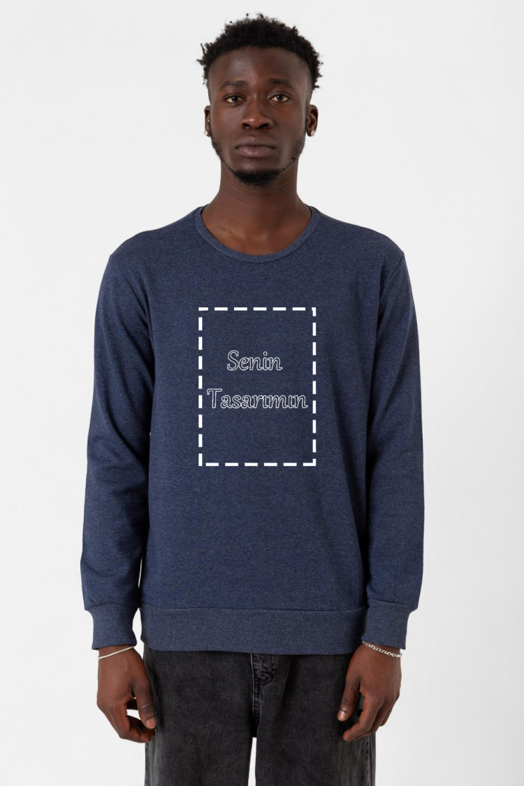 Kendin Tasarla indigo Erkek 2ip Sweatshirt