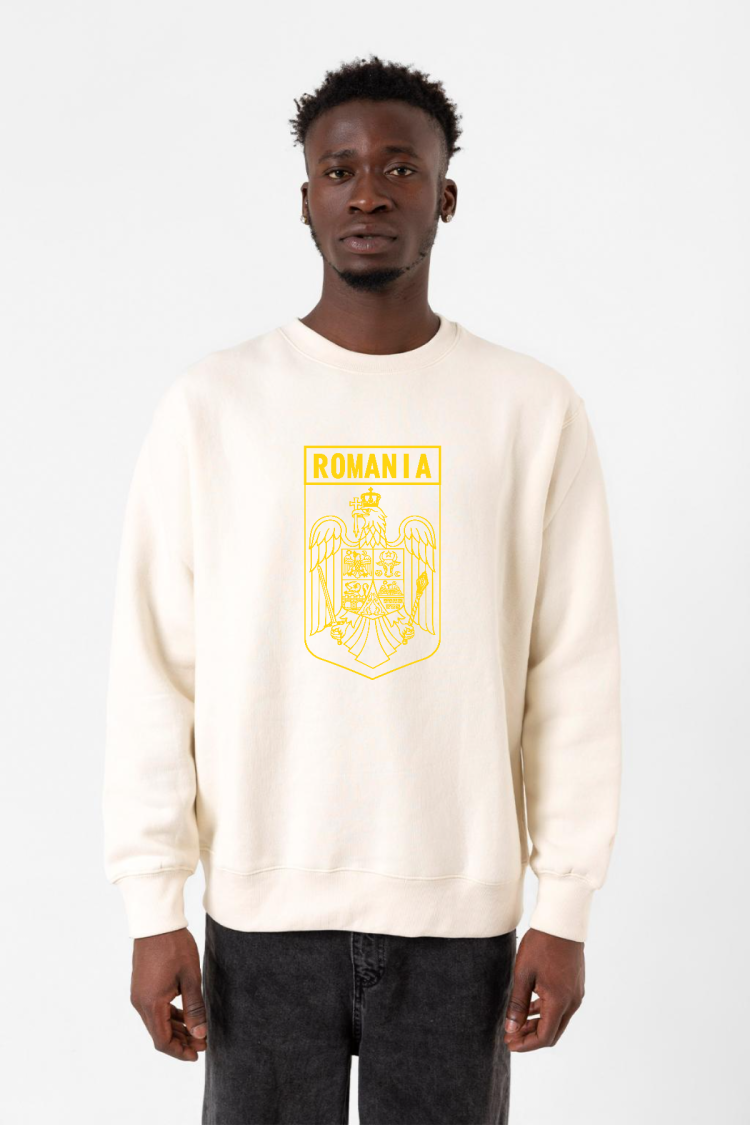 Romania Coat Arms Ekru Erkek 2ip Sweatshirt