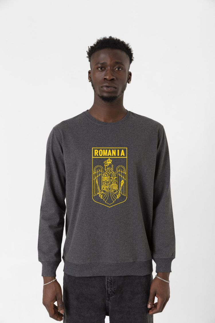 Romania Coat Arms Füme Erkek 2ip Sweatshirt