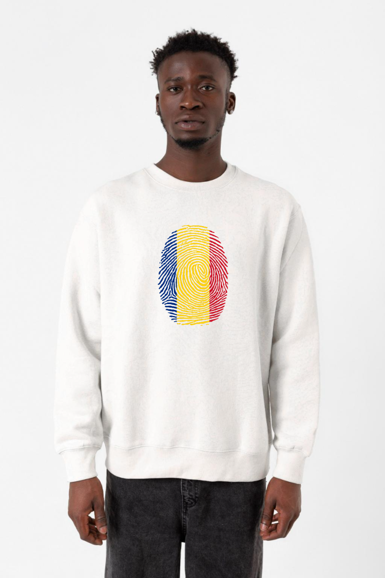Romania Fingerprint Beyaz Erkek 2ip Sweatshirt