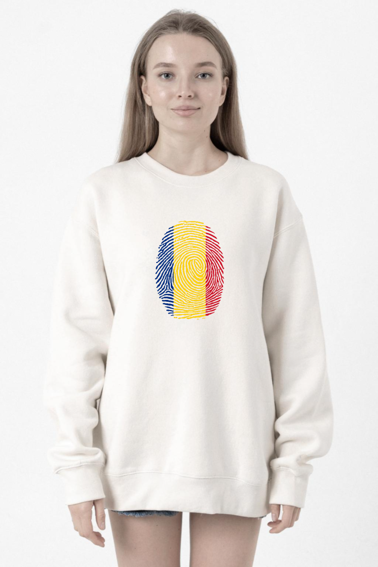 Romania Fingerprint Beyaz Kadın 2ip Sweatshirt