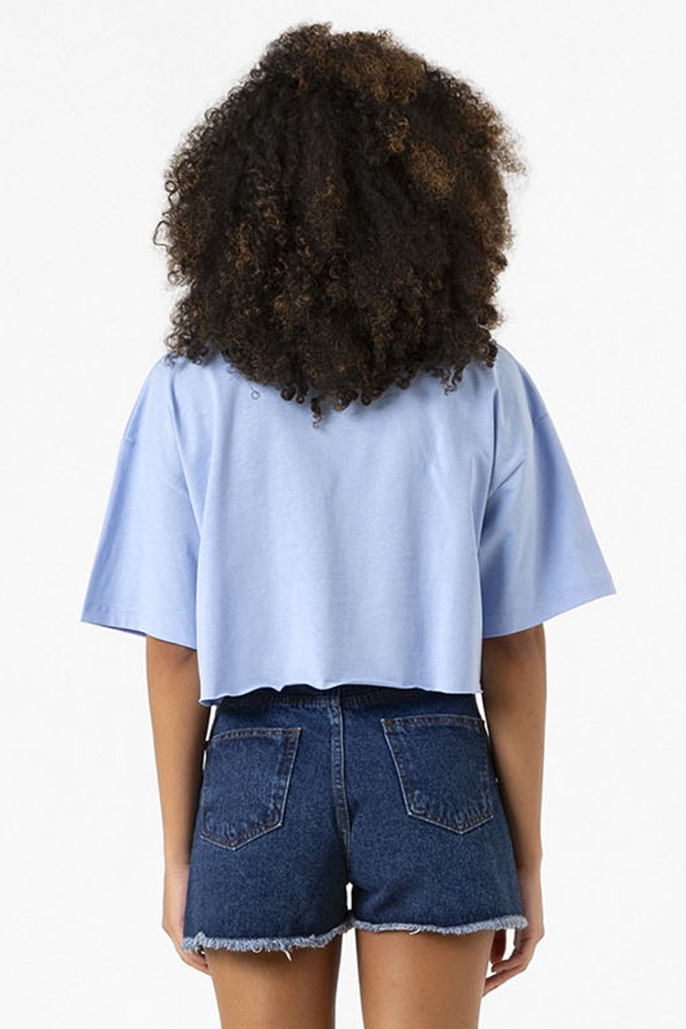 Romania Fingerprint Bebe Mavi Kadın Crop Tshirt