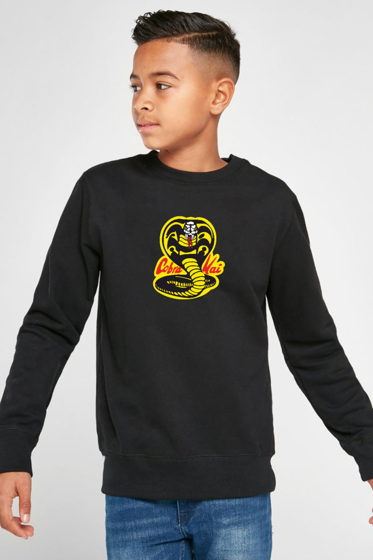 Cobra Kai Logo Siyah Çocuk 2ip Sweatshirt