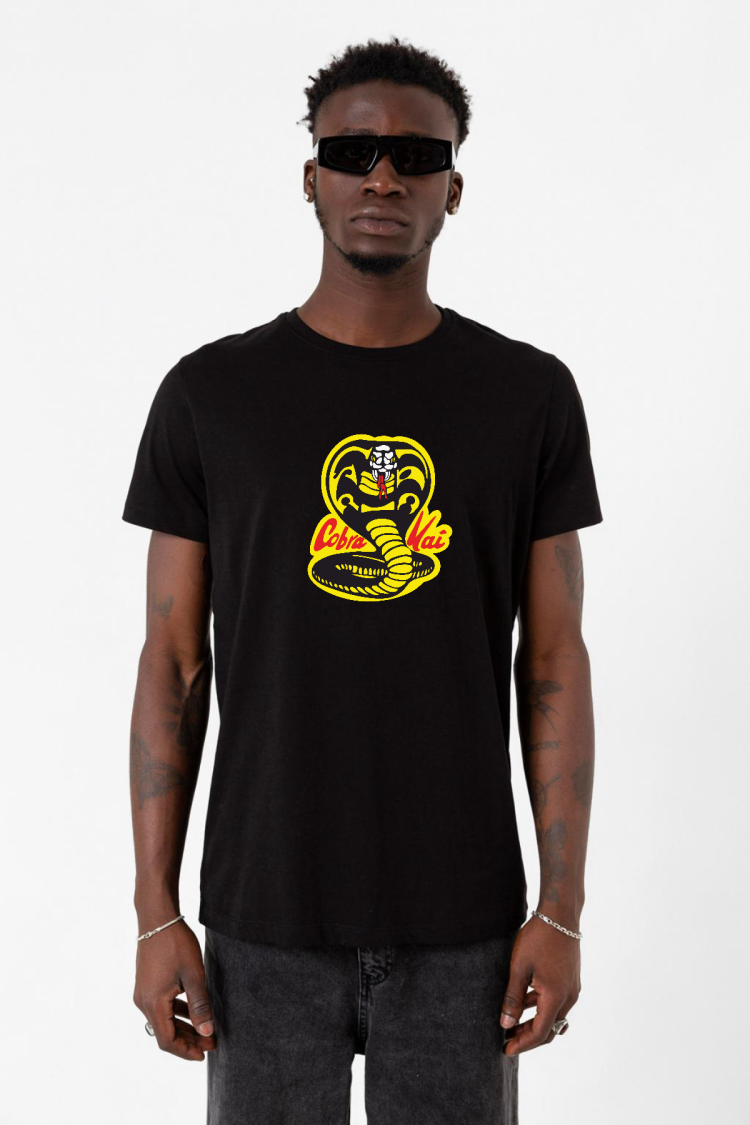 Cobra Kai Logo Siyah Erkek Tshirt