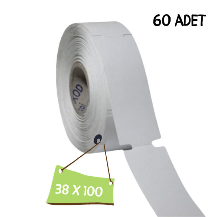 Raf Etiketi 60  Adet 1 Koli 38 x 100 350 Sarım