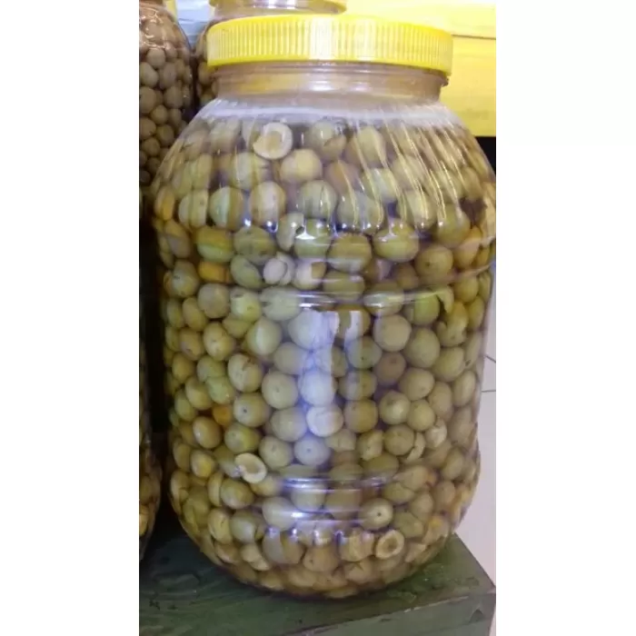 Pet Bidonlarda El Kırması Yeşil Zeytin 5kg