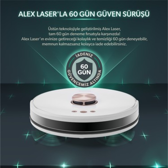 Homend Alex Laser Pro 1283H Moplu ve Haritalamalı Akıllı Robot Süpürge