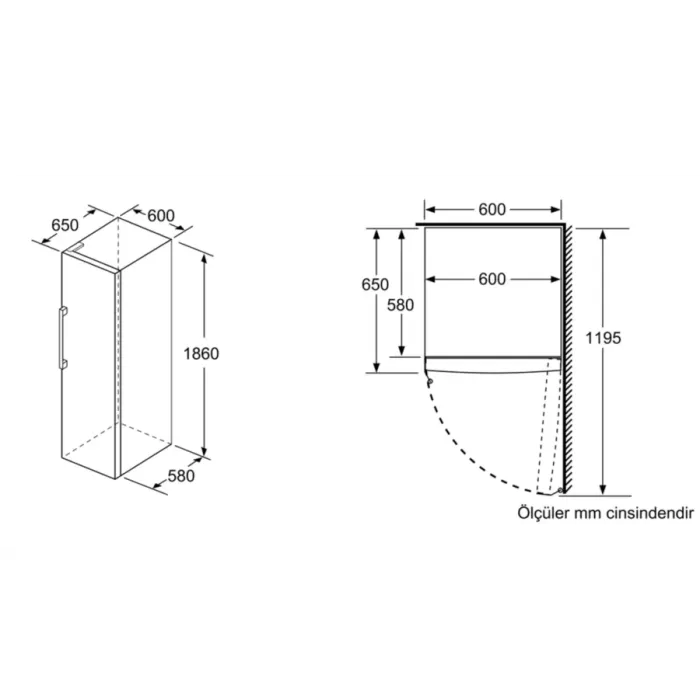 Bosch Serie 4 Solo Derin Dondurucu 186 x 60 cm Beyaz