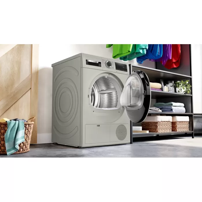 Bosch Serie 4 Isı Pompalı Kurutma Makinesi 9 kg Gümüş