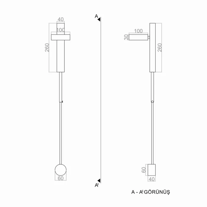 Led Aplik UITROEP UNTA74151 100cm