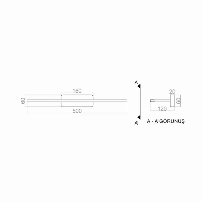 Led Aplik TAFEL UNT74122 50cm