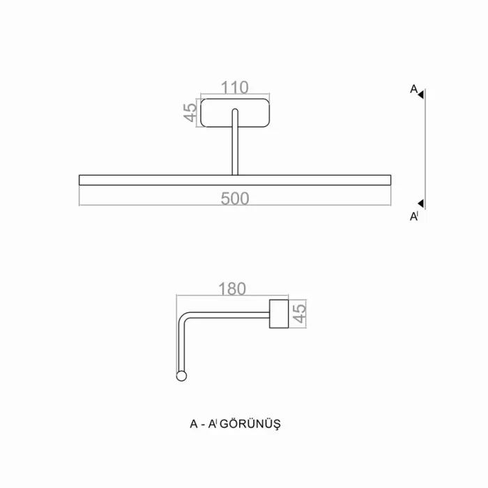 Led Aplik KUĞU TAFEL UNT74120 50cm