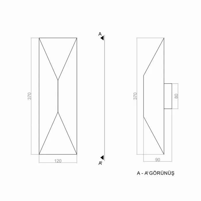 Led Aplik TUBO UNT74111 37*12cm