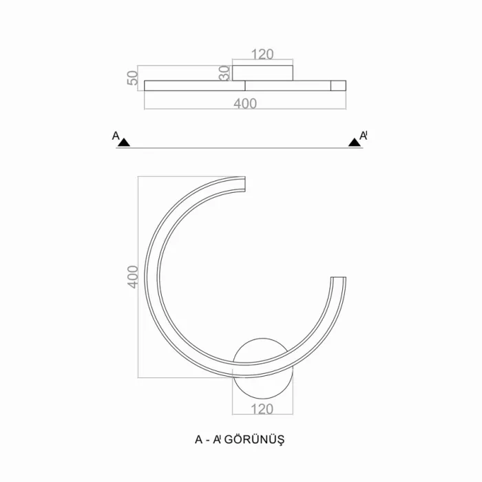 Led Aplik MOON UNT74150 40cm