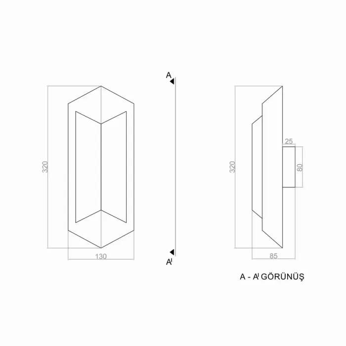 Led Aplik LEAK UNT74110 32*13cm