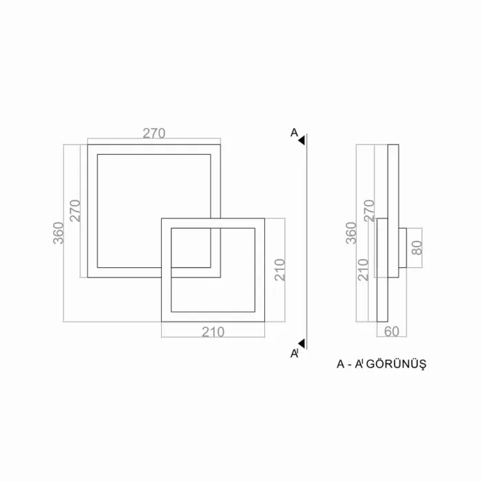 Led Aplik JOINSET UNT74133 36*36cm