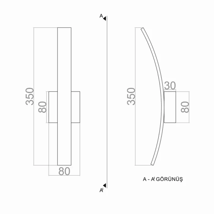 Led Aplik CORNO UNT74104 35cm