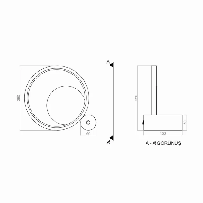 Led Masa Lambası SOLAR ECLIPSE UNT20200 25cm