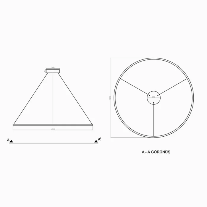 Led Avize Sarkıt CIRKEL UNT30041E PRO Ø120cm