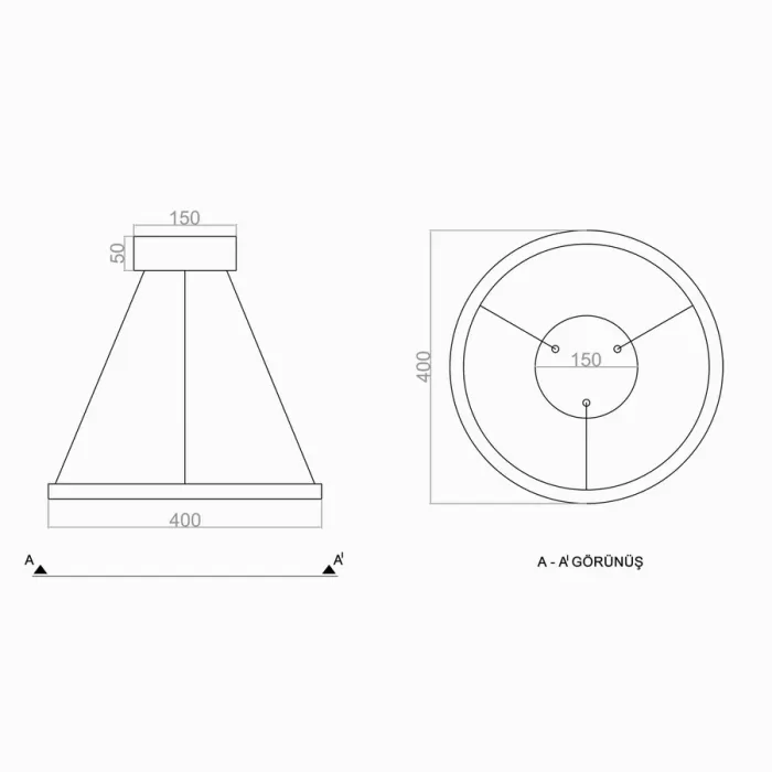 Led Avize Sarkıt CASTELLO UNT32127 PRO Ø60cm