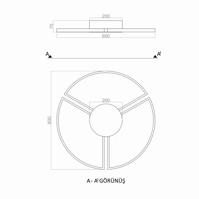 Led Avize Plafonyer FRIHED UNT32128 Ø60cm