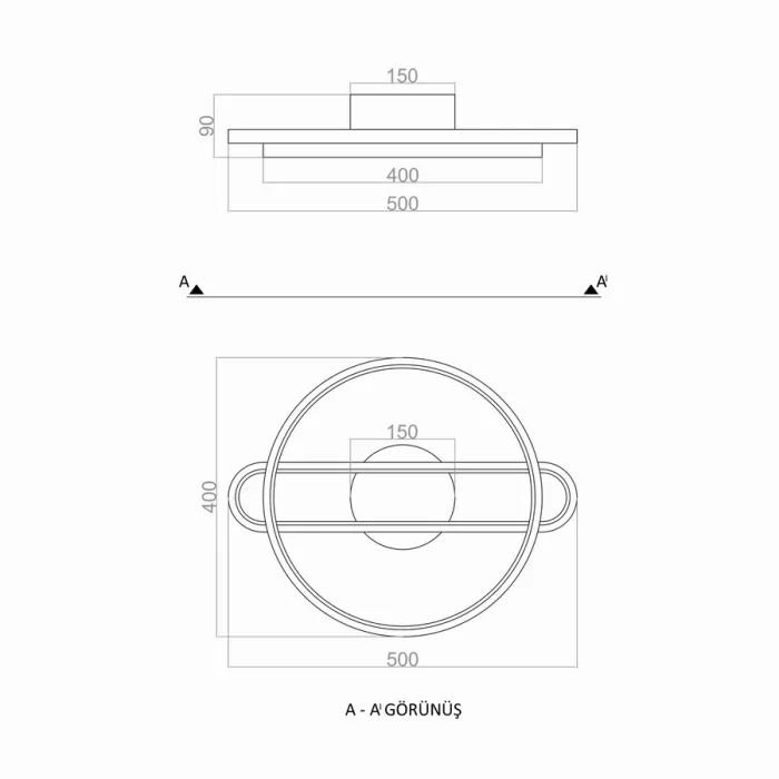 Led Avize Plafonyer ANTENNA UNT32142 50*40cm