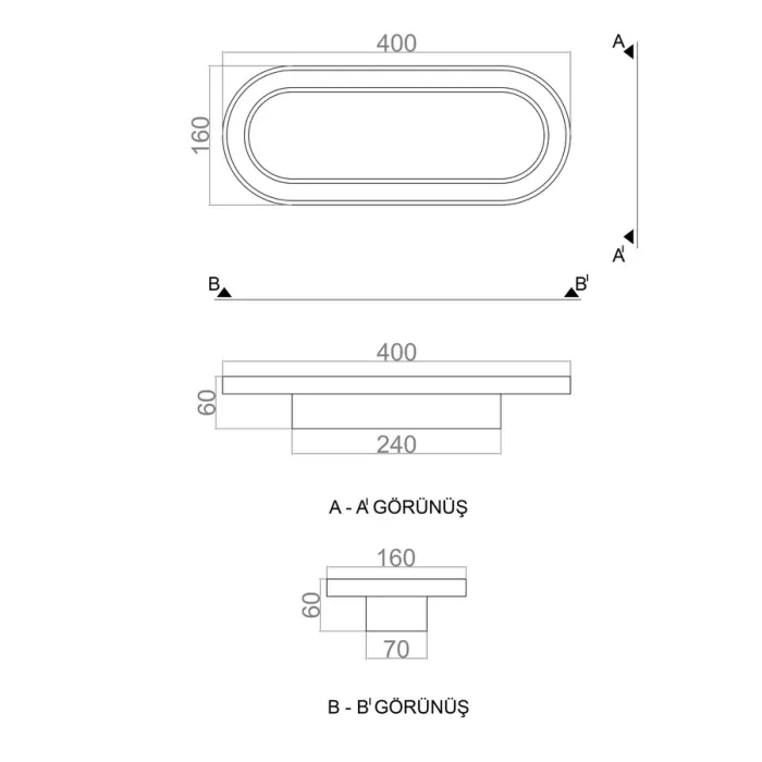 Led Avize Plafonyer BASIS UNT54114 PRO 40*16cm