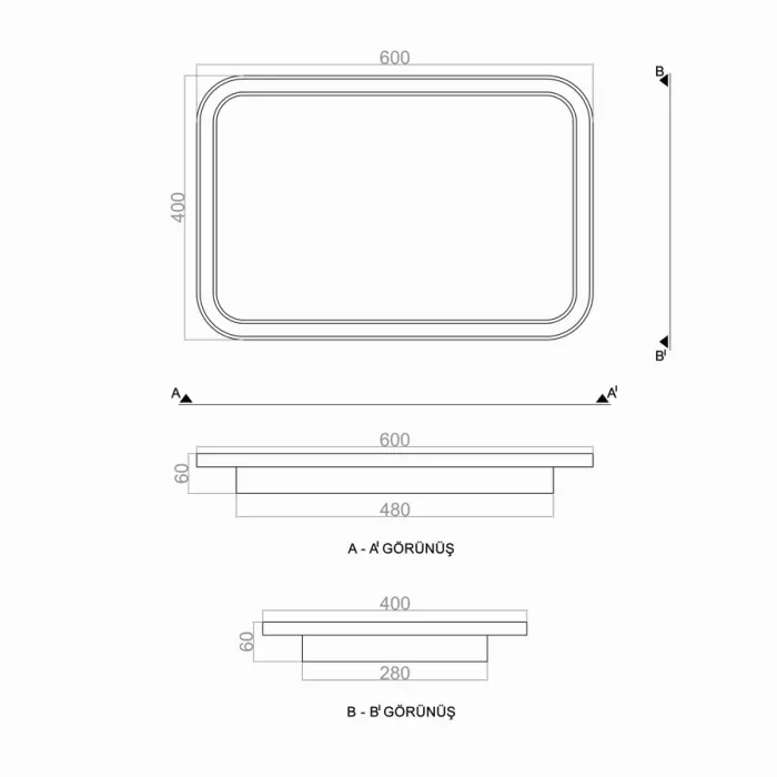 Led Avize Plafonyer BASIS UNT54113 PRO 60*40cm