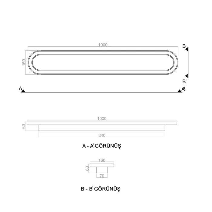 Led Avize Plafonyer BASIS UNT54110 PRO 100*16cm