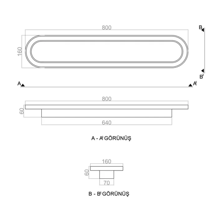 Led Avize Plafonyer BASIS UNT54109 PRO 80*16cm