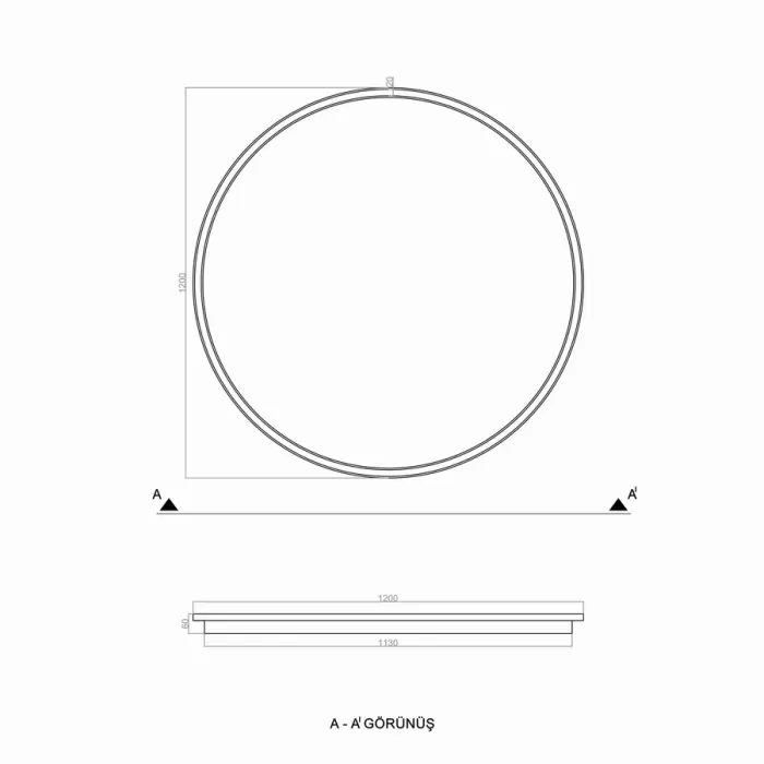 Led Avize Plafonyer BASIS UNT54108 PRO Ø120cm