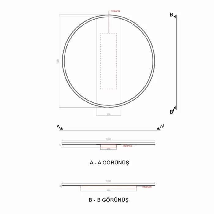 Led Avize Plafonyer BASIS UNT54108D PRO Ø120cm