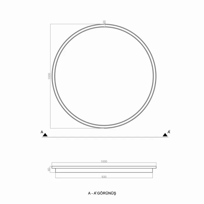 Led Avize Plafonyer BASIS UNT54107 PRO Ø100cm