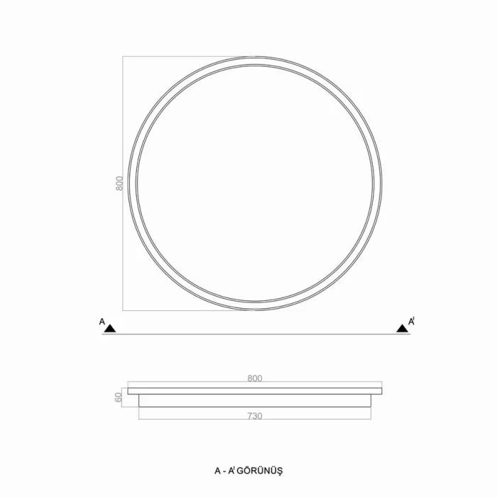 Led Avize Plafonyer BASIS UNT54106 PRO Ø80cm