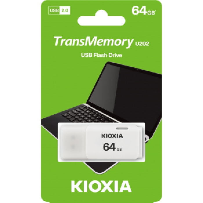 64GB USB2.0 KIOXIA BEYAZ USB BELLEK LU202W064GG4