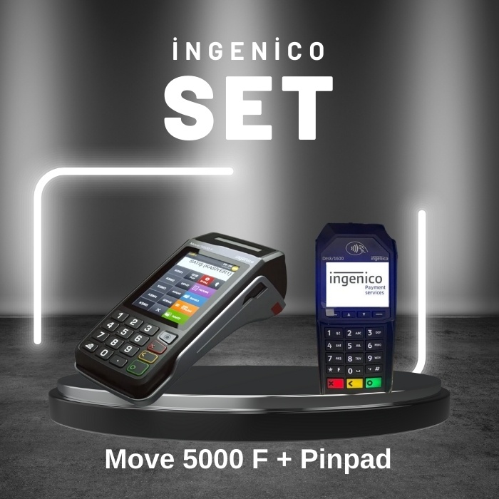 İngenico Move 5000F Mobil Eft Pos Kasa + Pinpad Desk 1600