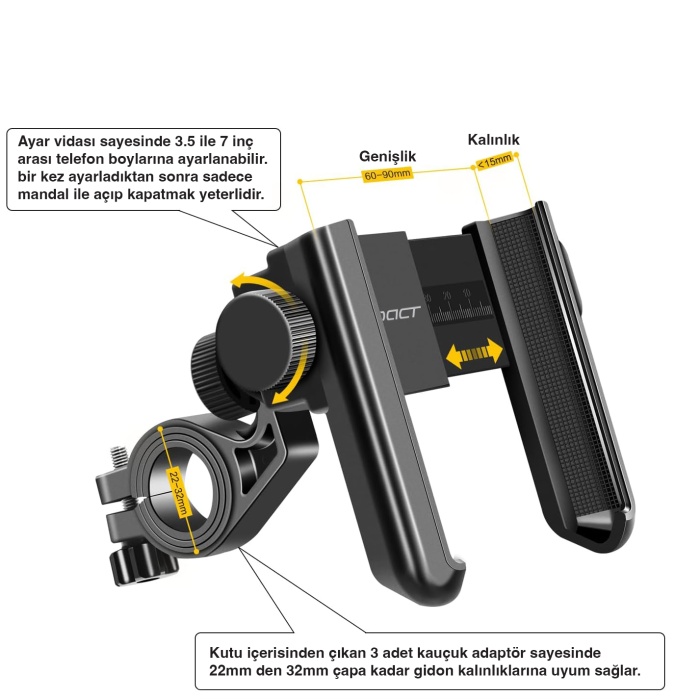 Impact Telefon Tutacağı - KLEMMP, QR Mandallı