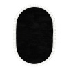 Valery Home Oval Comfort Puffy Ponpon Saçaklı Peluş Halı Siyah Renk