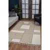 Nirvana Sisal Plus Yumuşak Dokuma Doğal Görünüm Örgü Saçaklı Geometrik Desenli Kilim