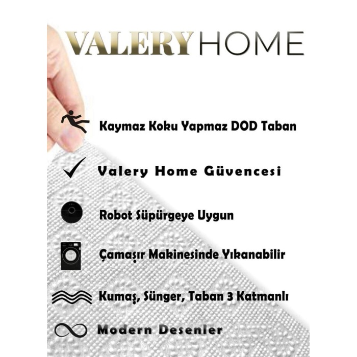 Valery Home Yuvarlak Comfort Puffy Düz Saçaklı Peluş Beyaz