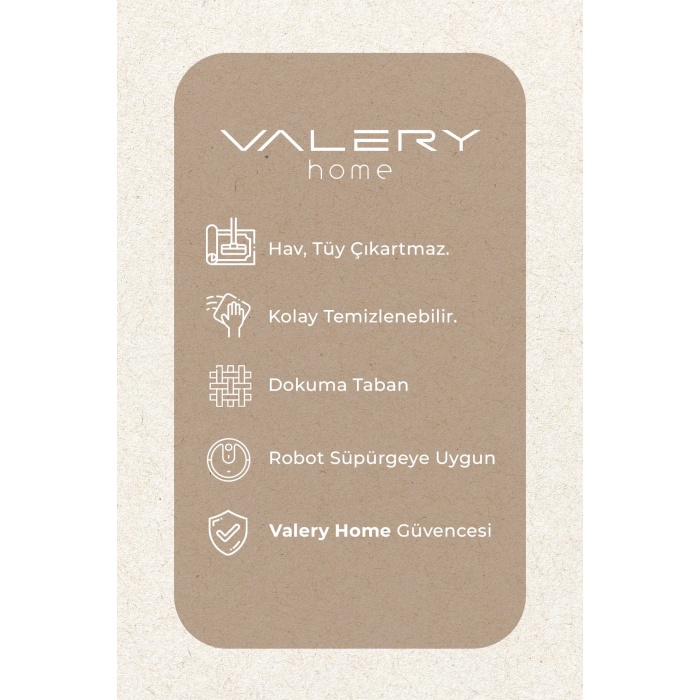 Valery Home Saçaklı Modern Dokuma Halı Glory Oturma Odası Salon Mutfak Halısı Krem Bej Renk