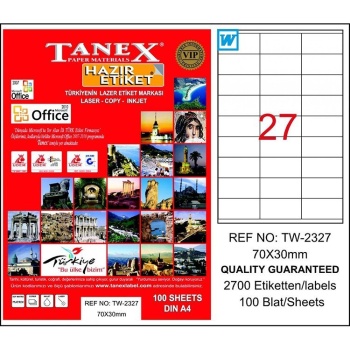 TANEX LAZER ETİKET TW-2327 70*30 MM