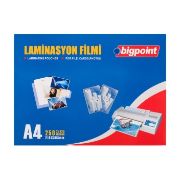 BİGPOİNT BP 694 LAMİNASYON FİLMİ A4 125 MICRON 100 LÜ