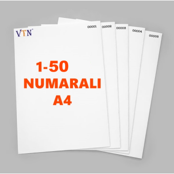 1den 50ye Numaralı A4 Kağıt - Copier bond 80 gr