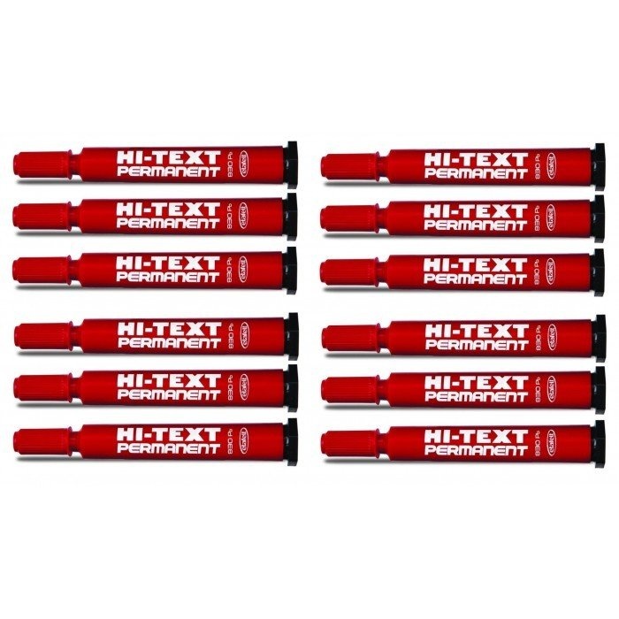 HI-TEXT PERMANENT MARKER YUVARLAK UÇ KIRMIZI 830 PB