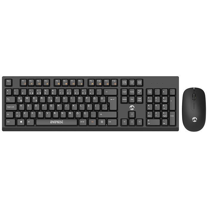 EVEREST KM-2510 SİYAH KABLOSUZ Q KLAVYE/MOUSE SET