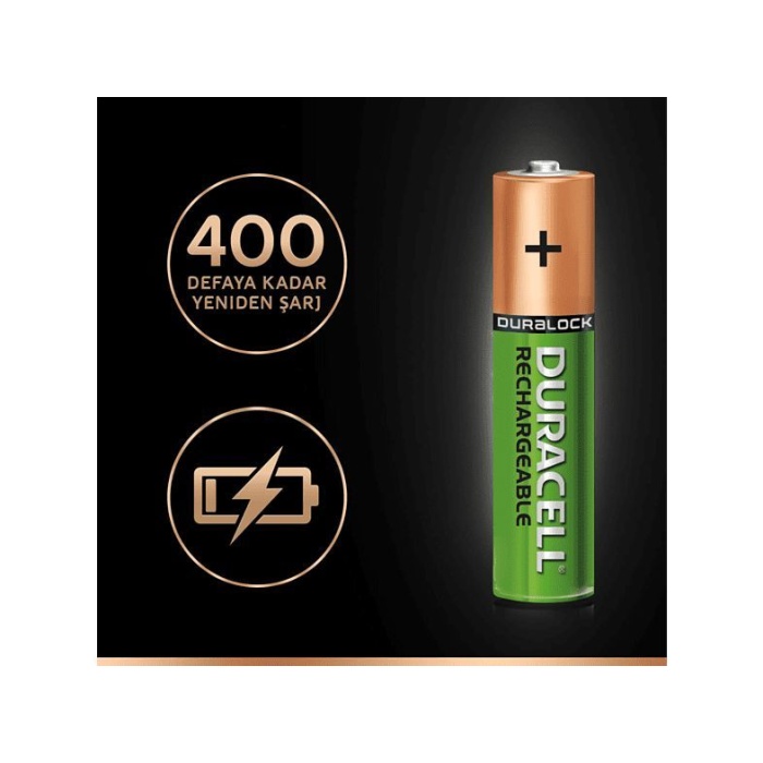 DURACELL PİL ŞARJLI AAA İNCE KALEM 2 Lİ 900MAH