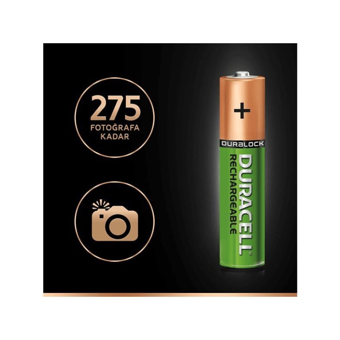 DURACELL PİL ŞARJLI AAA İNCE KALEM 2 Lİ 900MAH